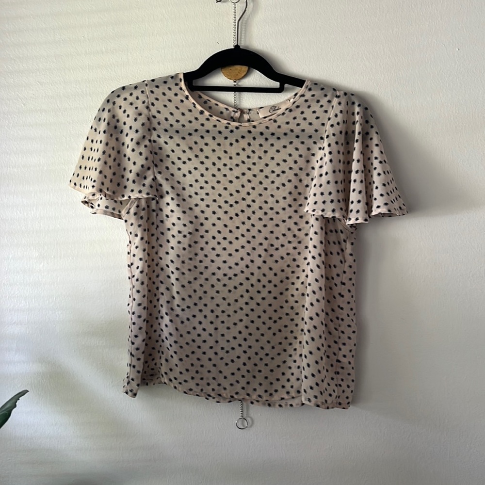 Elodie Sheer Spotted Cropped Blouse